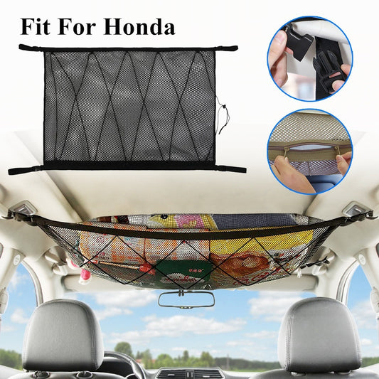 1X for Honda Car Roof Top Ceiling Cargo Net Adjustable Pocket Bag Mesh Organizer Q