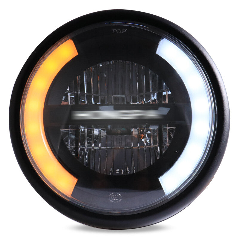 7 Motorcycle LED Headlight + Hi/Low Beam DRL Daytime Running Light Circular Projector n