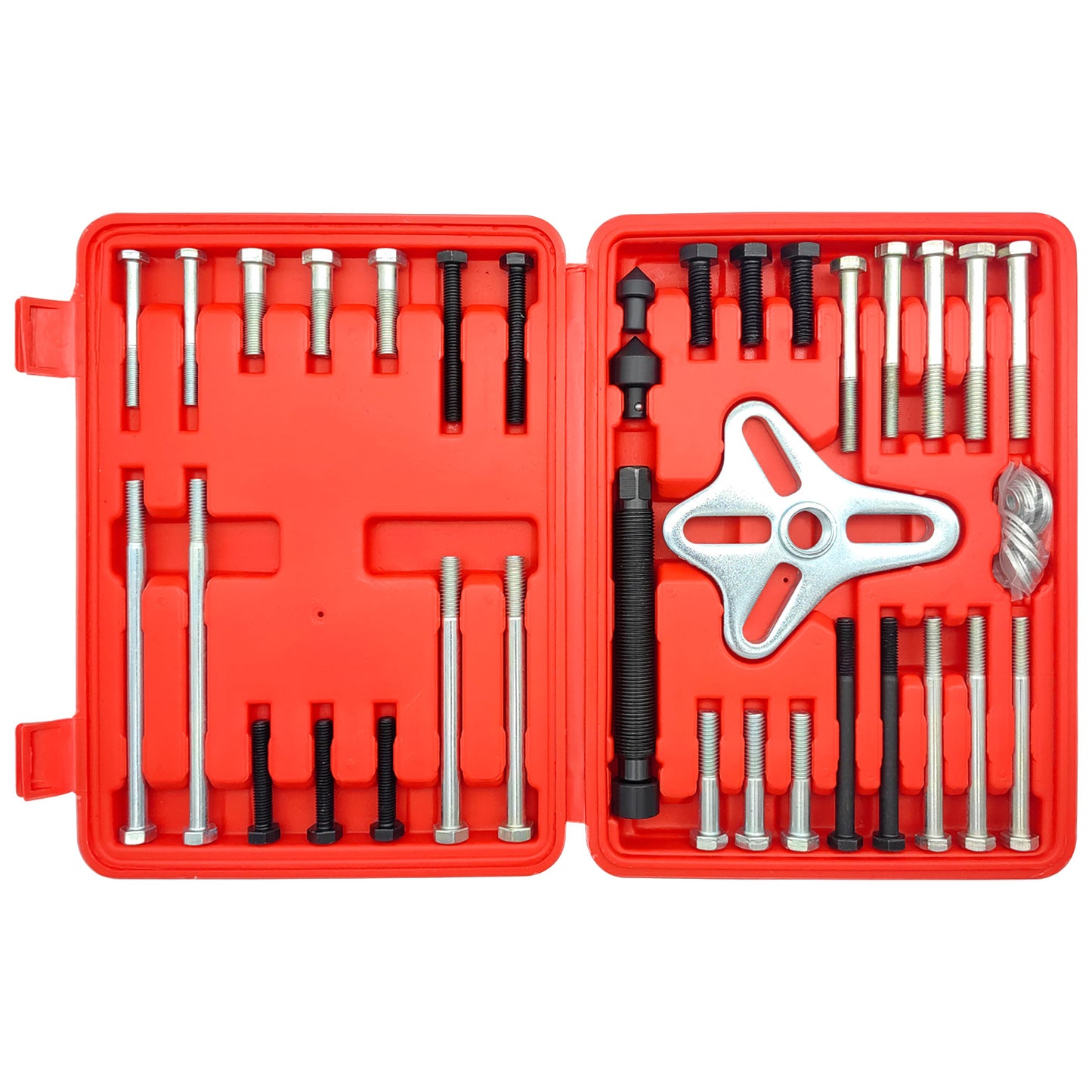 46PCS Harmonic Balancer Puller Tool Kit Gear Pulley Steering Wheel Removal Tool