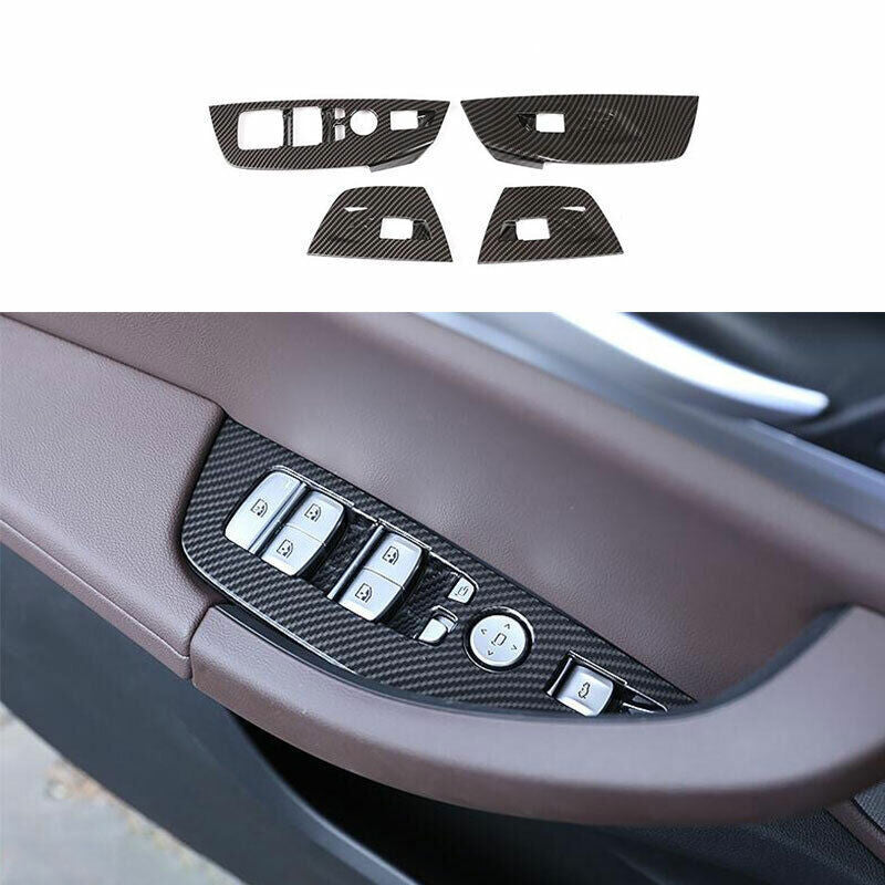 for BMW X3 G01 2018-2021 ABS Carbon Fiber Glass Window Lifting Panel Switch Trim