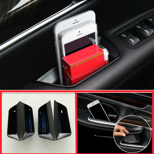4X ABS Black Look Interior Door Storage Box Holder Tray for Cadillac XT5 2017-19