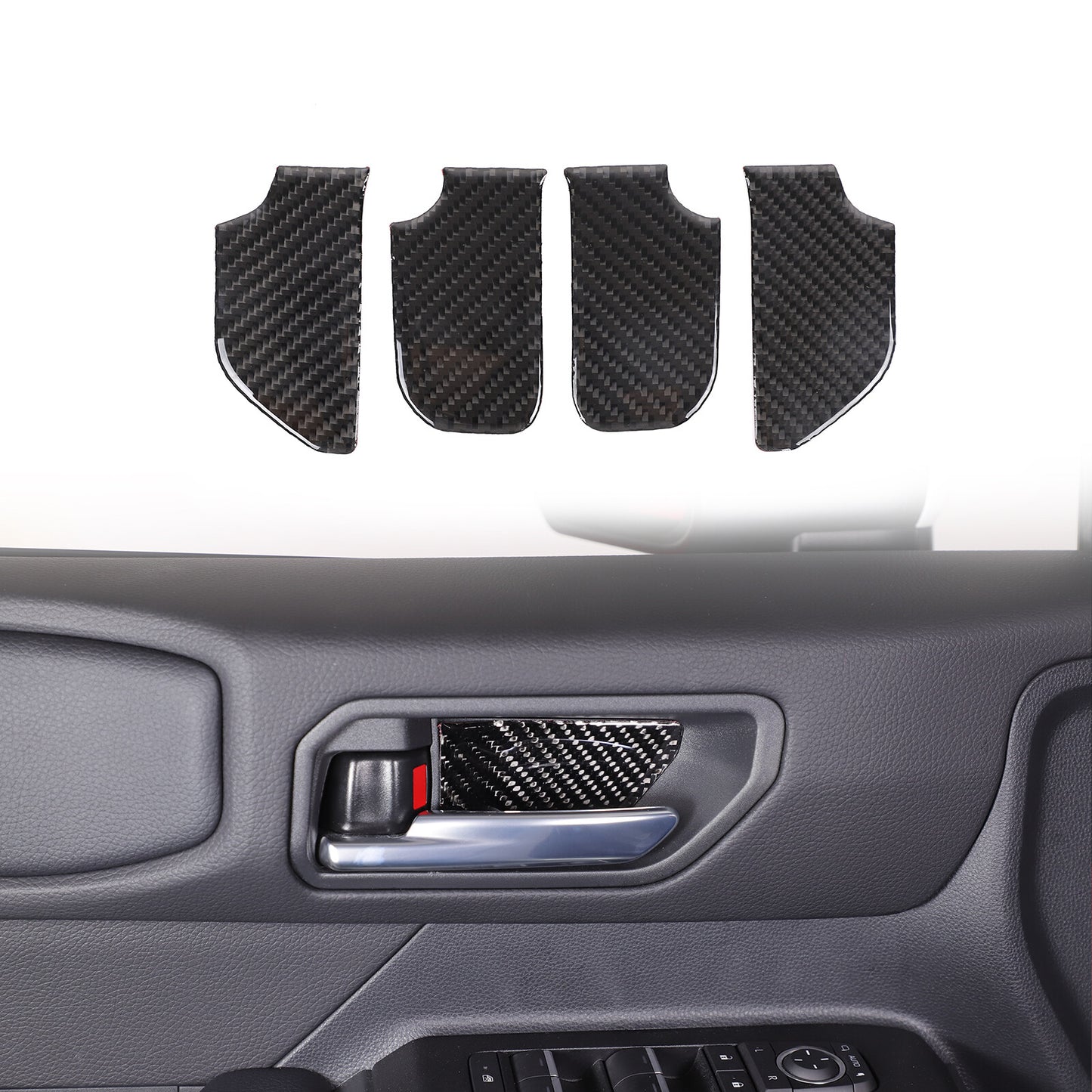 Carbon fiber interior door cup cover sticker for 2024-25 Prado for Land Cruiser - n