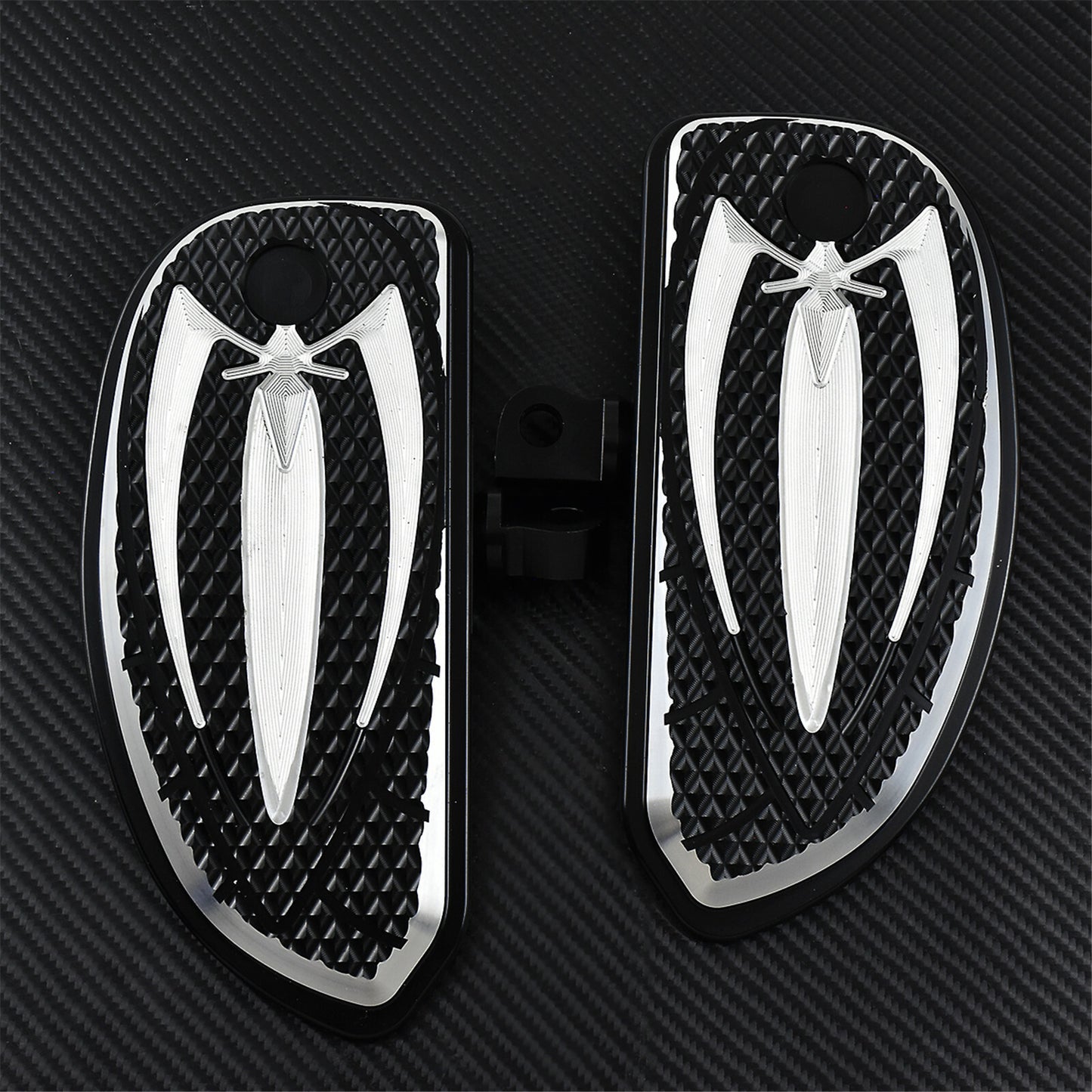 Black Spider Male Mount Foot Pegs Floorboards Fit for Harley Touring FLHT Dyna