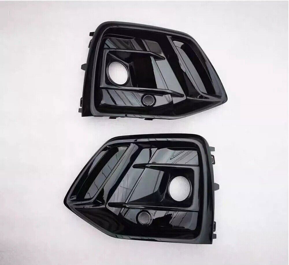 Black Front Fog Light Cover Grille Grill Cover w/ACC Hole for Audi Q5 21-2022 B n