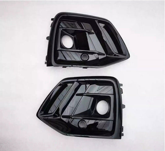 Black Front Fog Light Cover Grille Grill Cover w/ACC Hole for Audi Q5 21-2022 B n