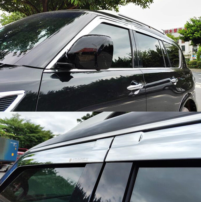 Chrome Window Wind Deflector Visor Rain Wind Decor for Infiniti QX80 2021-2023 n