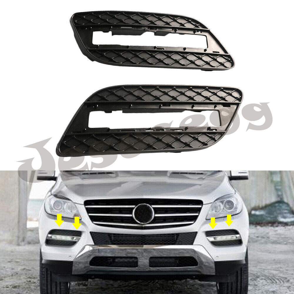 2x Front Bumper Fog Driving Light Grille Cover for Mercedes ML350 ML550 2012-15 Q