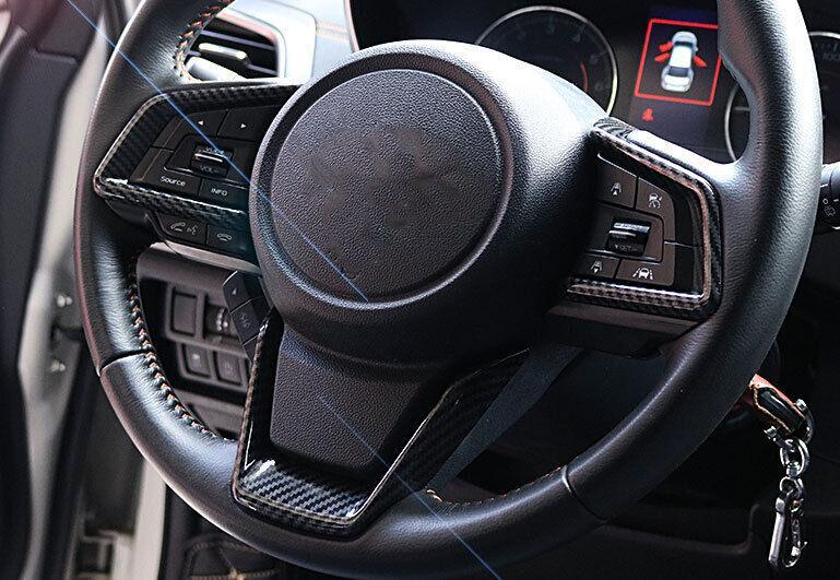 for Subaru Crosstrek 2019-2023 ABS Carbon Fiber Steering Wheel Switch Cover Trim