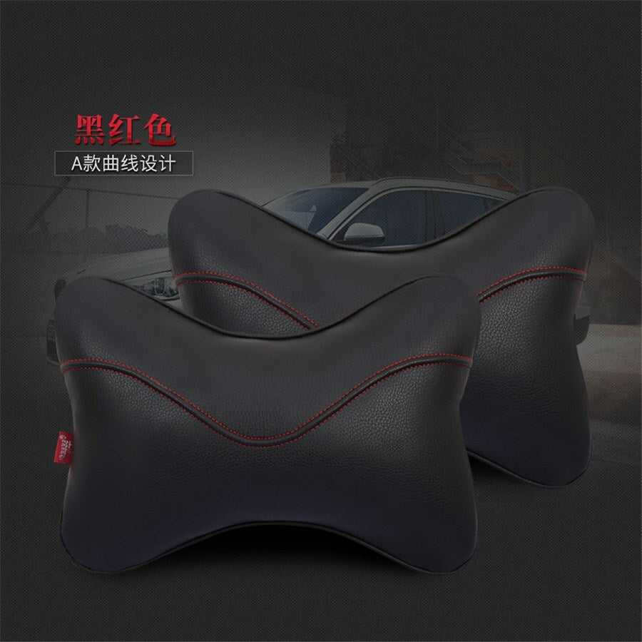 2x Car Wear-Resistant PU Leather Car Headrest for Seat Head Neck Rest Pillow Travel