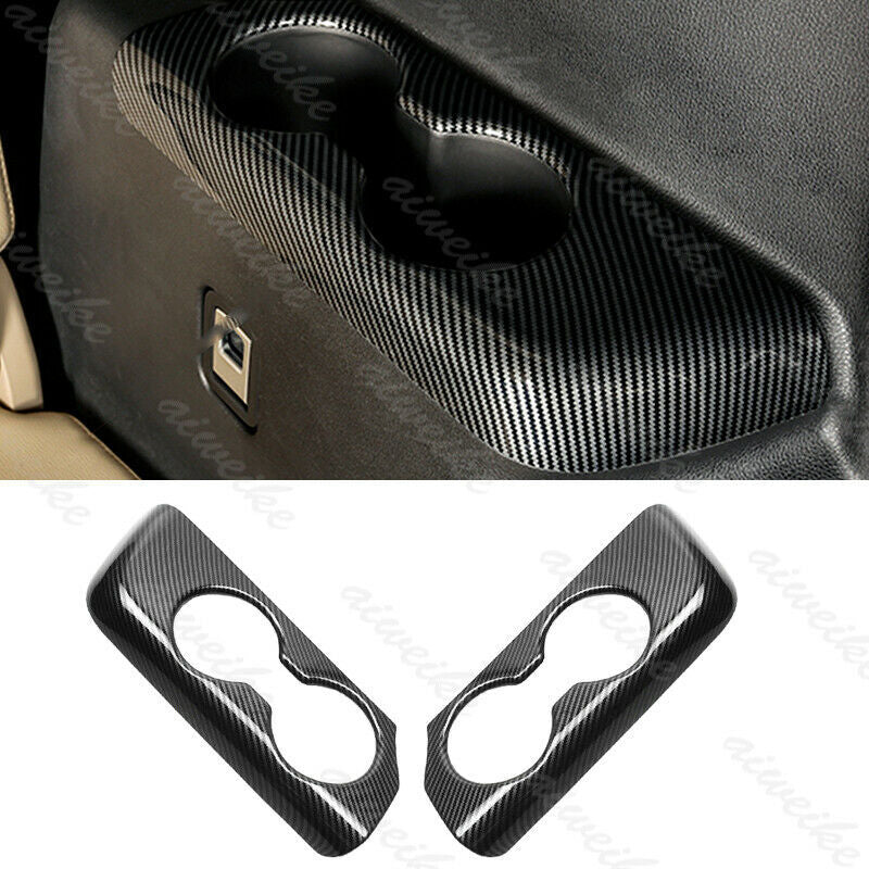Carbon Fiber The Third Row for Seat Water Cup Cover for Toyota Highlander 2020-2023