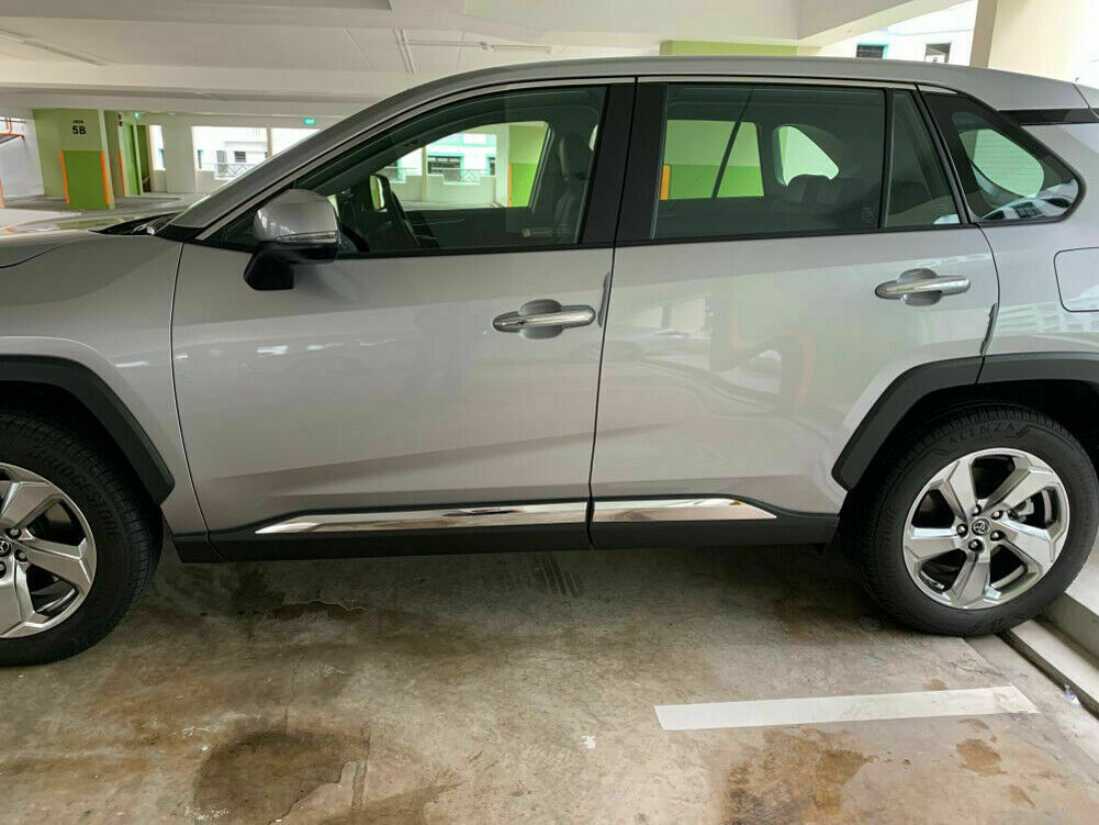 Chrome Style Door Body Side Molding Cover Guard Trims for Toyota RAV4 2019-2024
