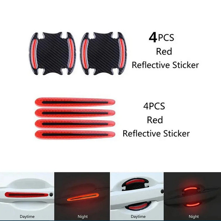8Pcs Reflective Car Door Handle Film Protector Sticker Scratch Resistant Kit