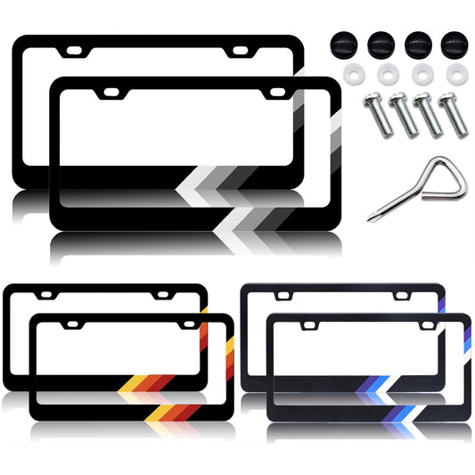 2pcs for Toyota Accessories 3 Tri Color License Plate Frame Front / Rear Covers Q