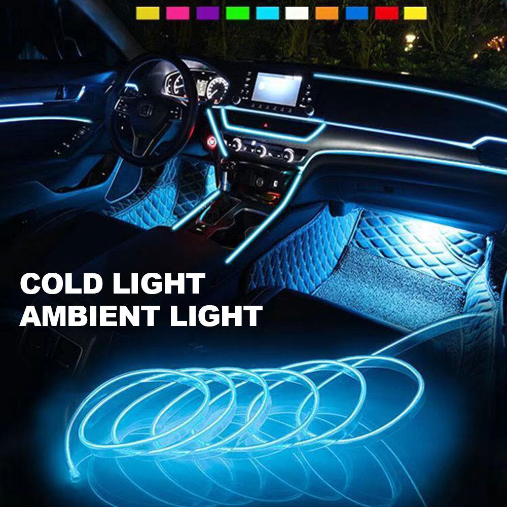 9.8-foot strip light, blue LED, automotive interior light, ambient light, decorative accessory - n