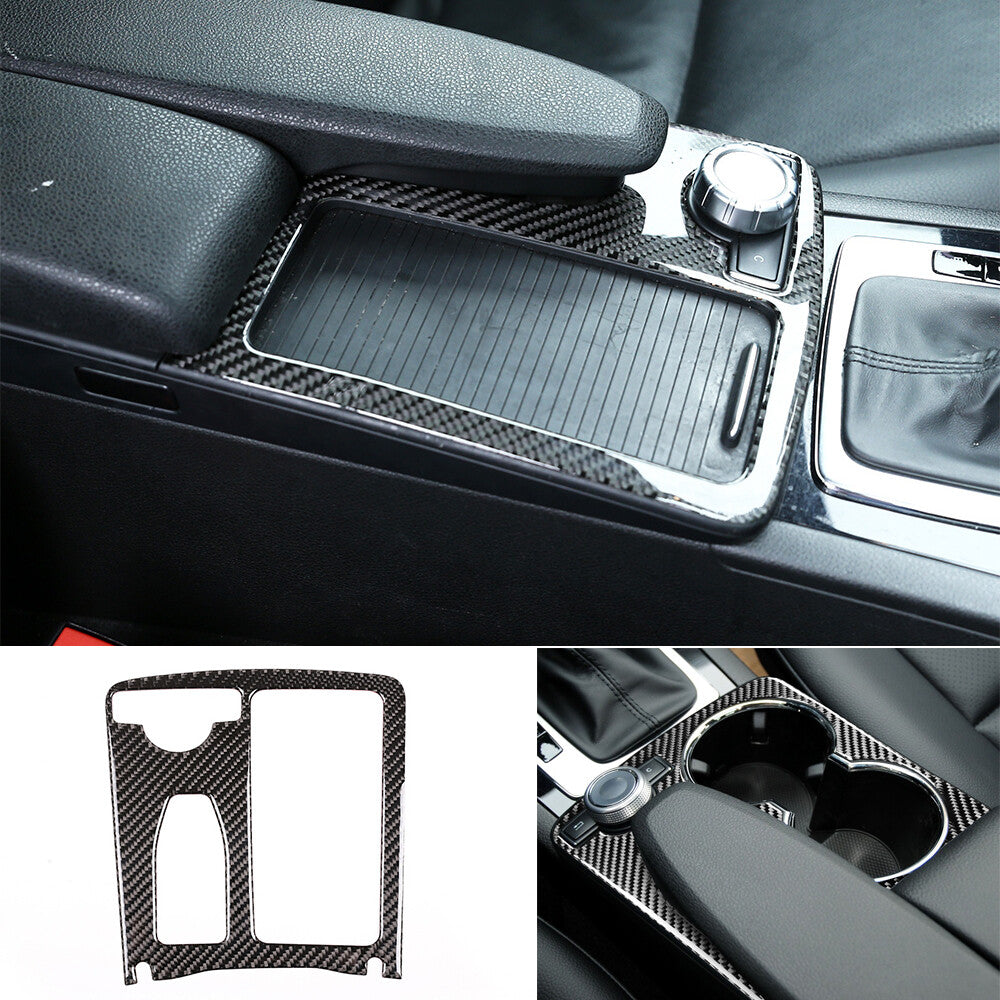 Soft Carbon Fiber Water Cup Holder Trim for Mercedes-Benz C Class W204 2007-2013