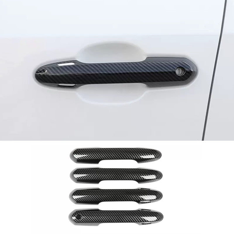 4P Carbon Fiber Front Side Door Handles Cover Trim for Toyota Highlander 2020-24