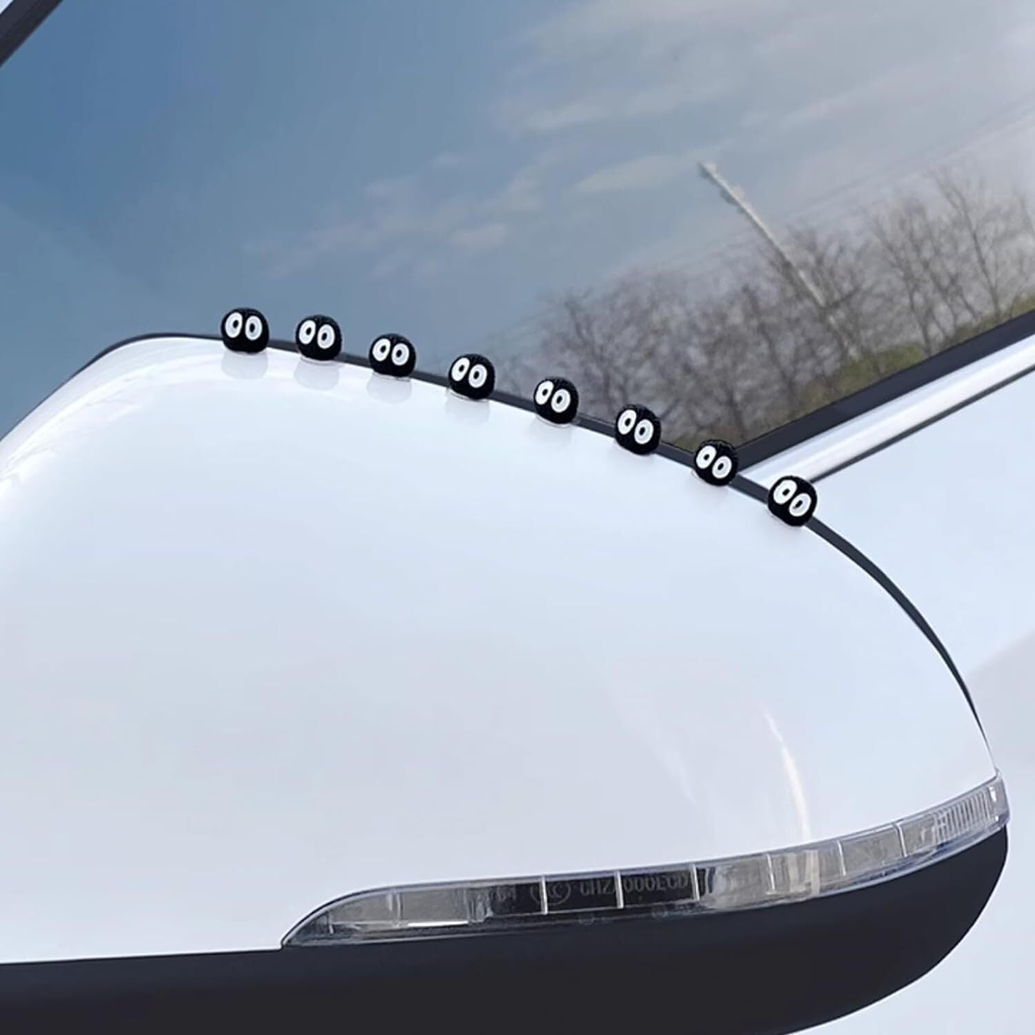 3Pcs Cute Soot Sprites Car Rearview Mirror Accessories Car Interior Decoration