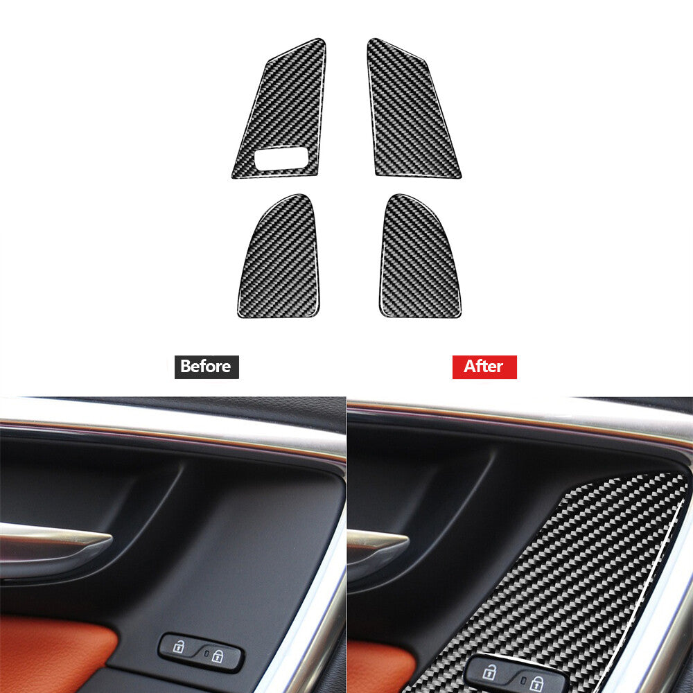 1Set Carbon Fiber Rear Air Vent Outlet Cover Trim For 5 F10 2011-2017 v