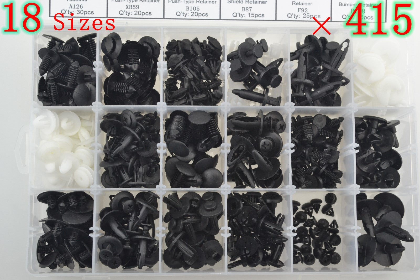 415x Push Pin Rivet Bumper Trim Door Panel Clip Assortment for Ford