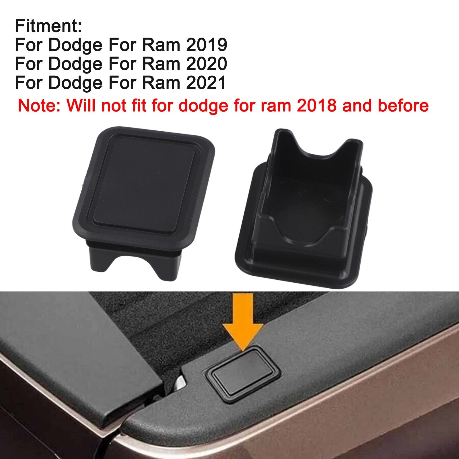 2Pcs Truck Bed Rail Stake Pocket Cover Cap Hole Plug for Dodge for RAM 1500 2500