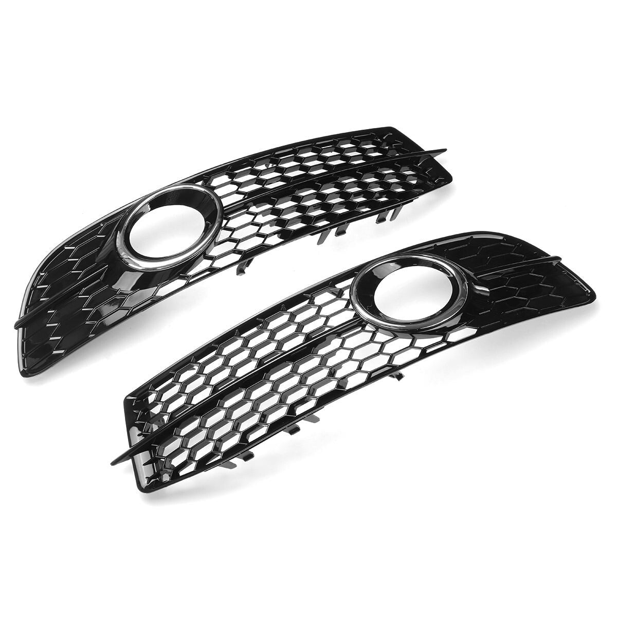 2-piece front bumper fog light grille cover trim caps for Audi A6 C6 S-line L+R