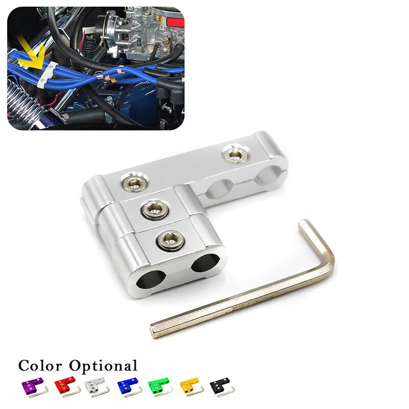 3x Aluminum Engine Spark Plug Wire Separator Divider Organizer Clamp Kit Silver Q