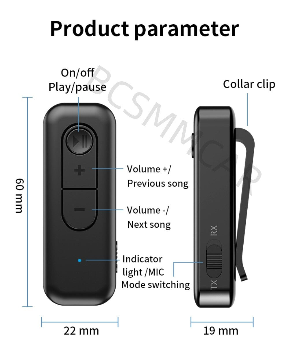 2in1 Audio Adapter 3.5mm Aux Car Bluetooth 5.3 Wireless Transmitter Receiver