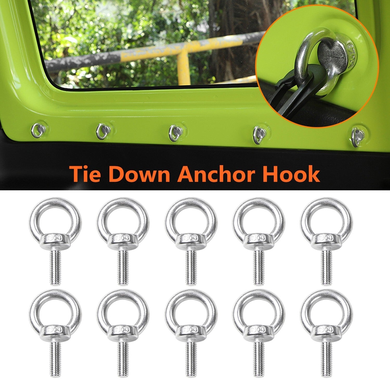 Tie-Down Anchors Ring Buckle Hole Screws Hook Nut Bolt for Suzuki for Jimny 2019-24