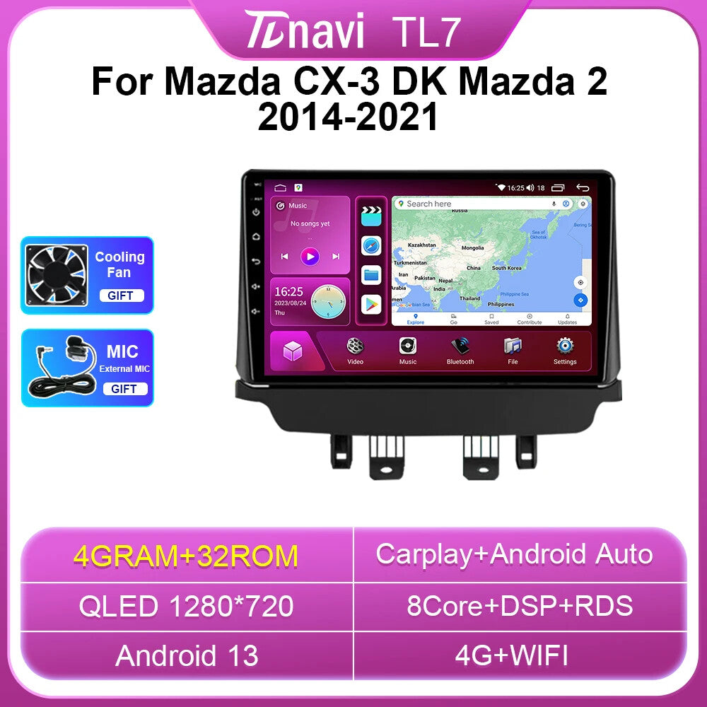 for Mazda CX-3 DK for Mazda 2 2014-2021 Auto Multimedia Player Car Stereo Radio GPS