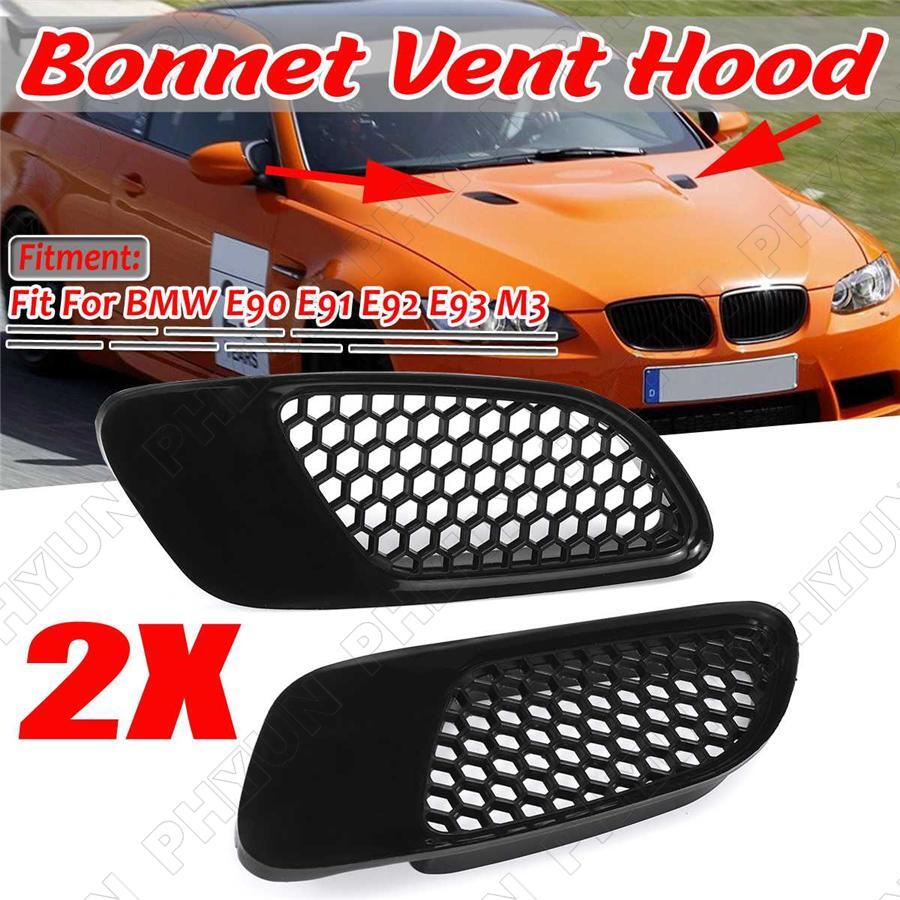1 pair of Bonnet front grille in glossy black for E90, E91, E92, E93, and M3. n