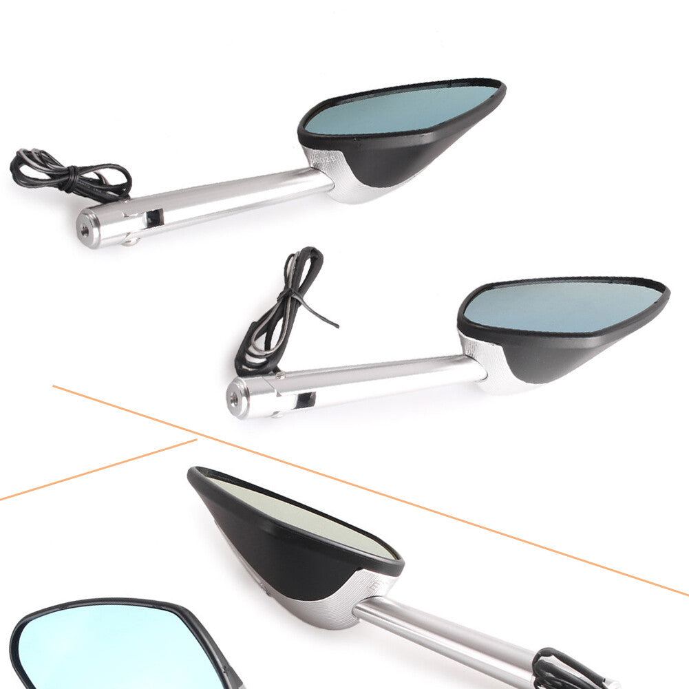 2x Motorcycle Side Rearview Mirror w/ Signal for Ducati for Suzuki for Kawasaki