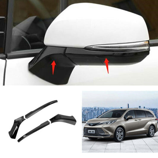 for Toyota for Sienna 2021-22 Glossy Black Rearview Side Mirror Strip Cover Trim 4P