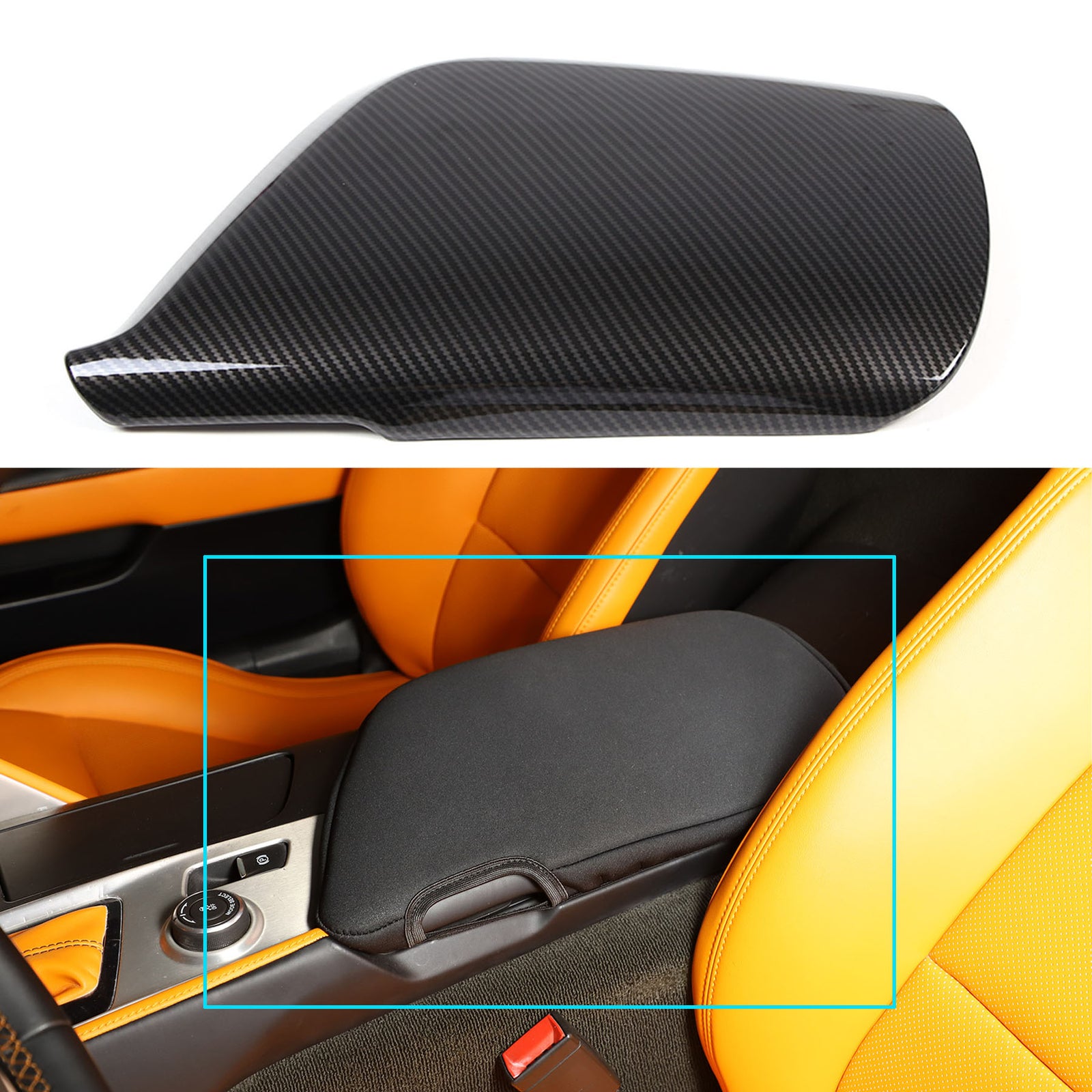 Carbon ABS armrest and center console covers suitable for Corvette C7 2014-2019. n