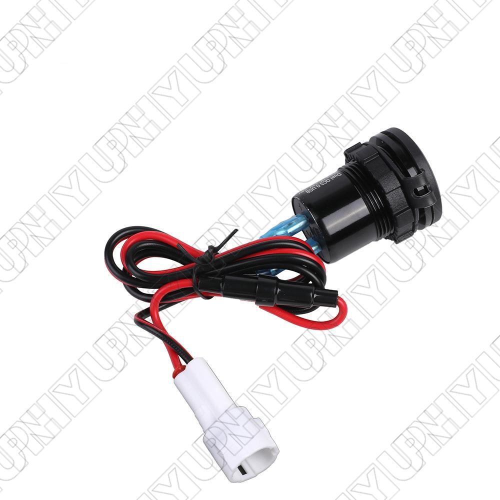 Dual USB Power Connector Socket w/ Voltage Display for Yamaha Tenere 700 2019-24 Q