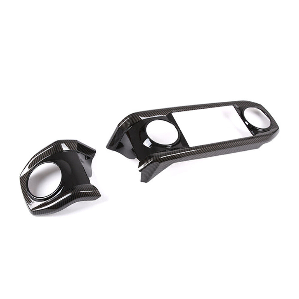 Carbon/Black ABS Central Control Dashboard Panel Cover For T@yota T@coma 2016-22