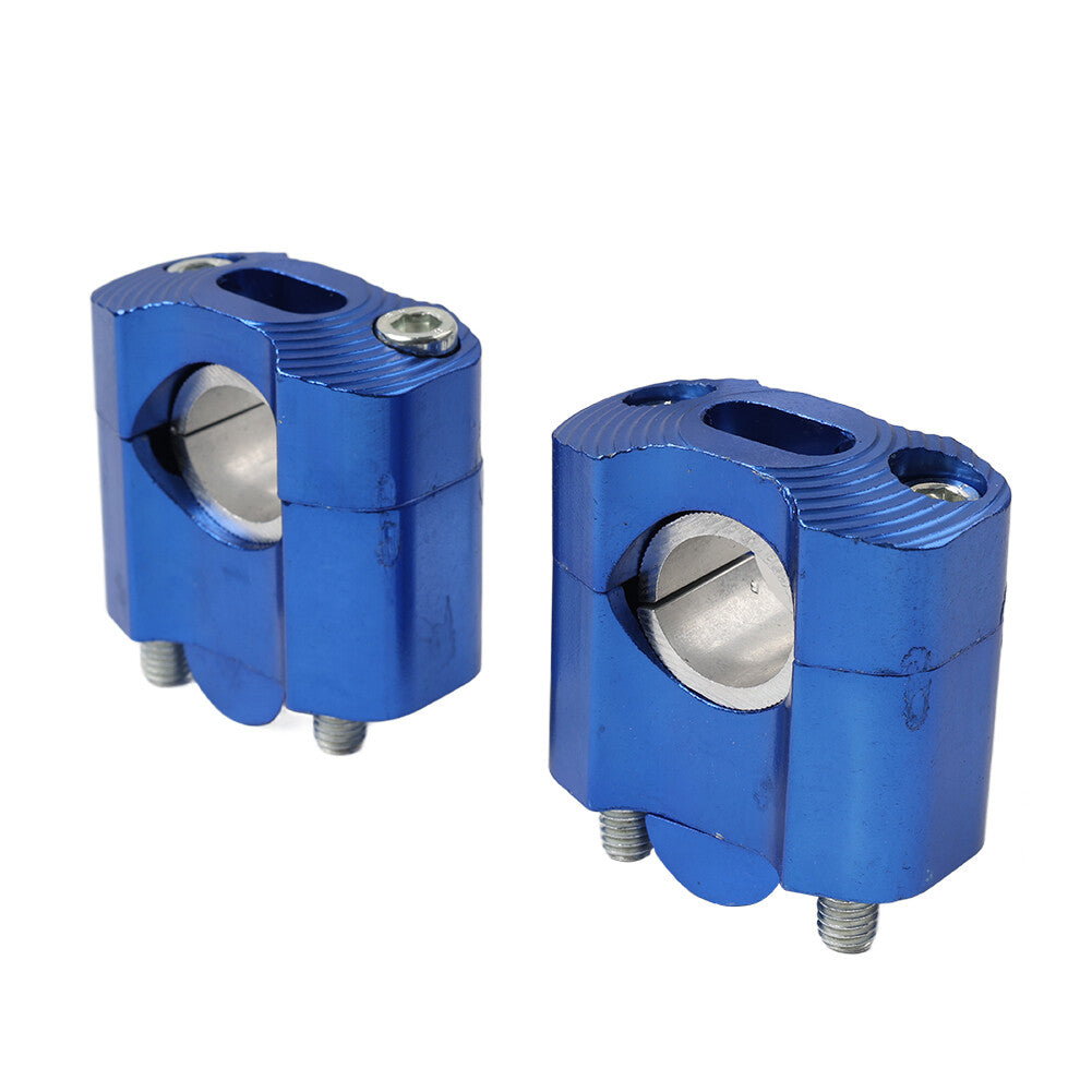 Blue HandleBar Fat Bar Mount Clamps Risers Adaptor 7/8 to 11/8 Dirt Pit Bike ATV Q