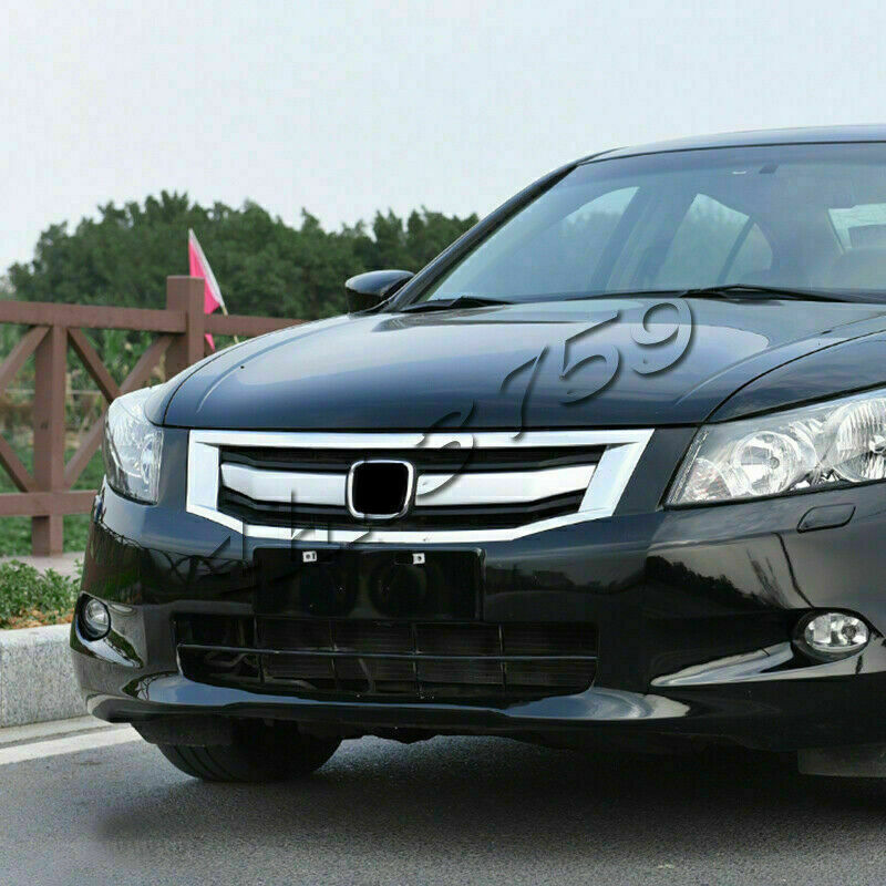 Chromed Style Front Grill Grill Molding Trim Cover 2P for Honda Accord 2008-2010