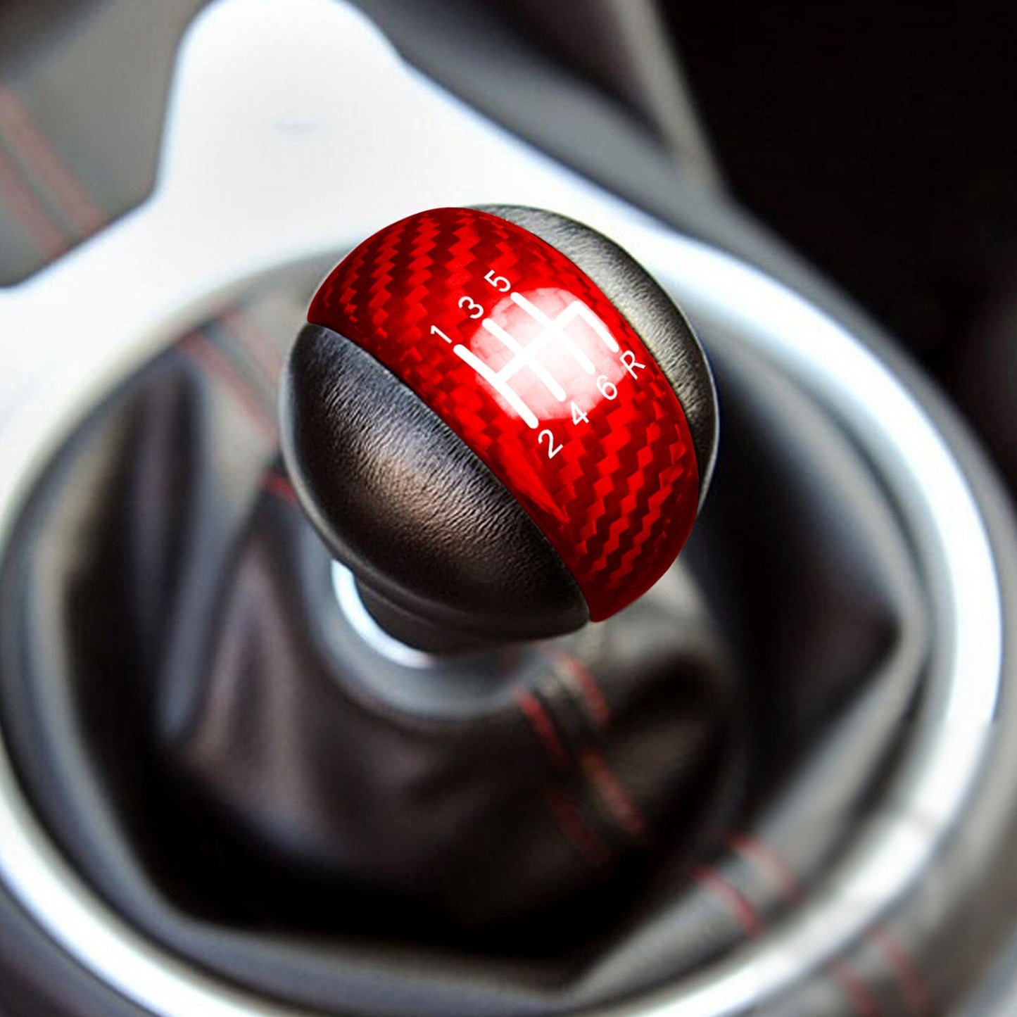 Real Carbon Fiber Red Gear Shift Knob Panel Decor Trim for NISSAN 370Z Z34 09-18 Q