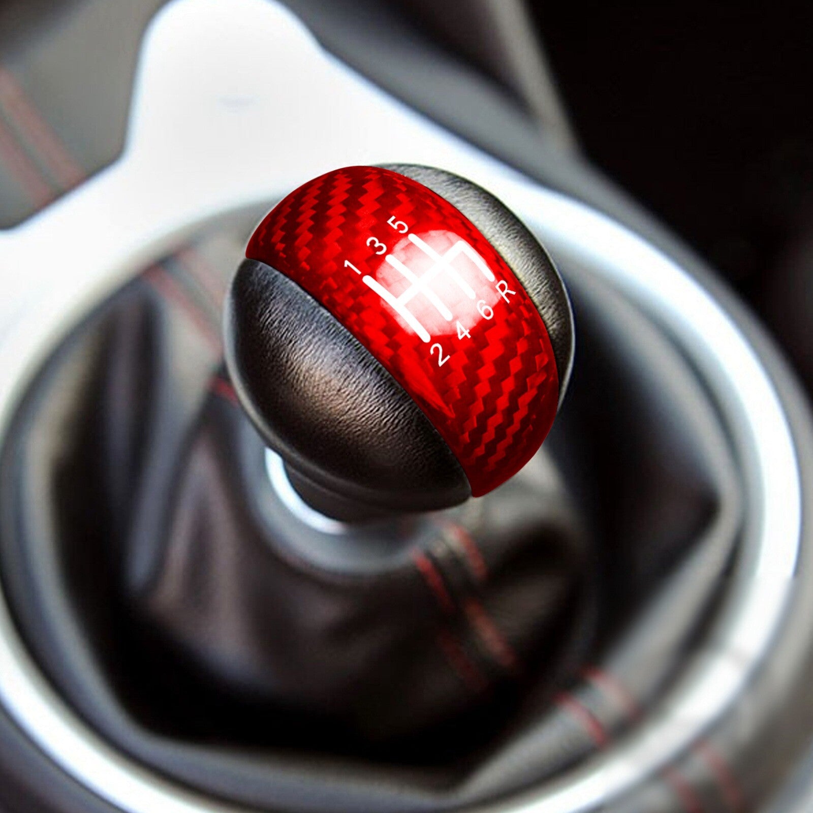 Real Carbon Fiber Red Gear Shift Knob Panel Decor Trim for NISSAN 370Z Z34 09-18 Q