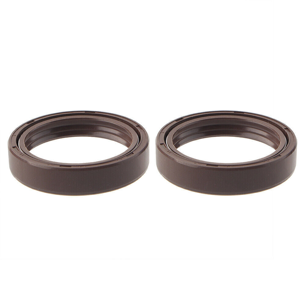 2PCS 37X50-11MM Motorcycle Front Fork Damper Shock Absorber Fork Brown Oil Seals