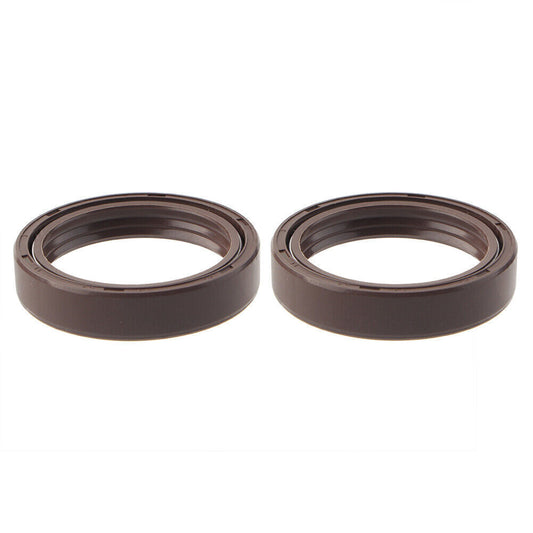 2PCS 37X50-11MM Motorcycle Front Fork Damper Shock Absorber Fork Brown Oil Seals
