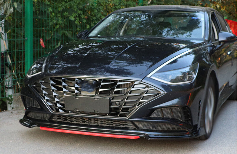 for Hyundai Sonata 2020-2023 Black Red Front Bumper Lip Spoiler Splitter 4PCS