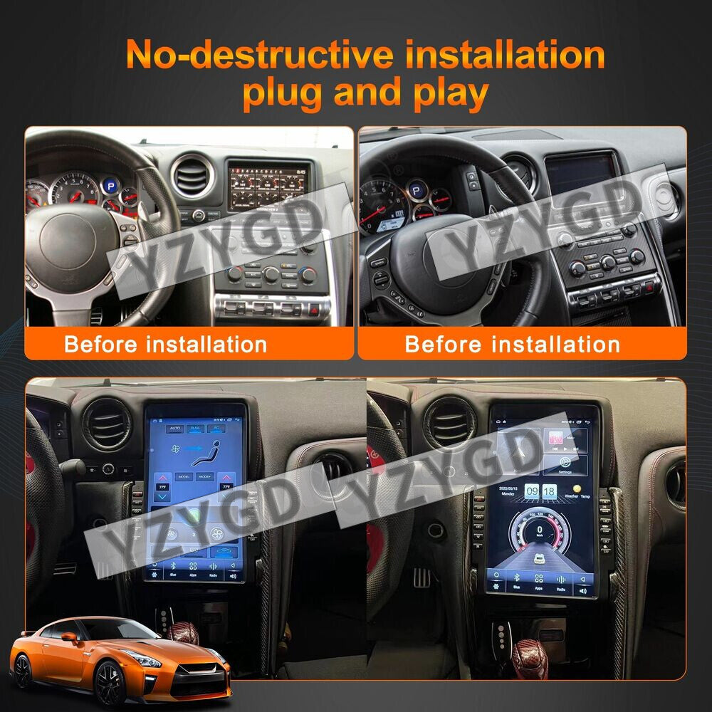for Nissan GT-R Skyline 2008-2017 Android 2Din Car Radio Carplay Screen Reveiver