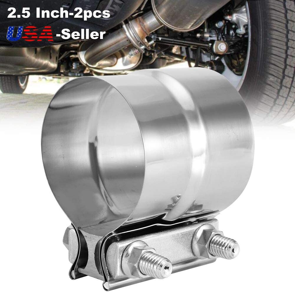 2-Piece Car Replacement Parts 2.5-inch Exhaust Clips, Exhaust Pipe Couplings, Connectors with Clips