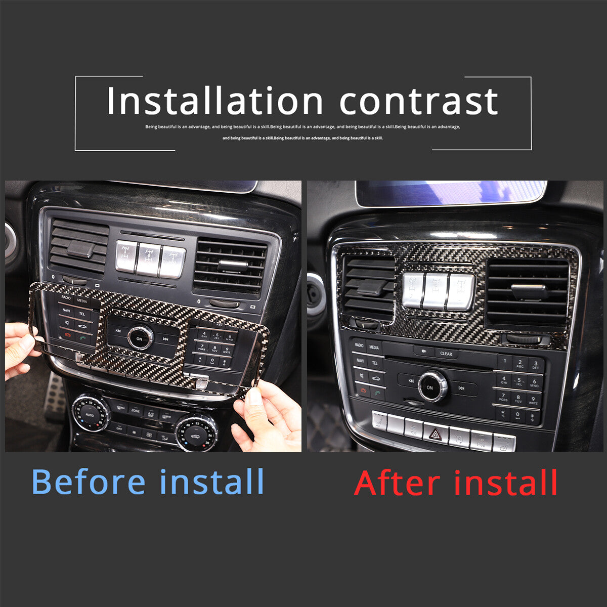 Carbon fiber automotive center dashboard air vent socket cover for G-Class W463- n