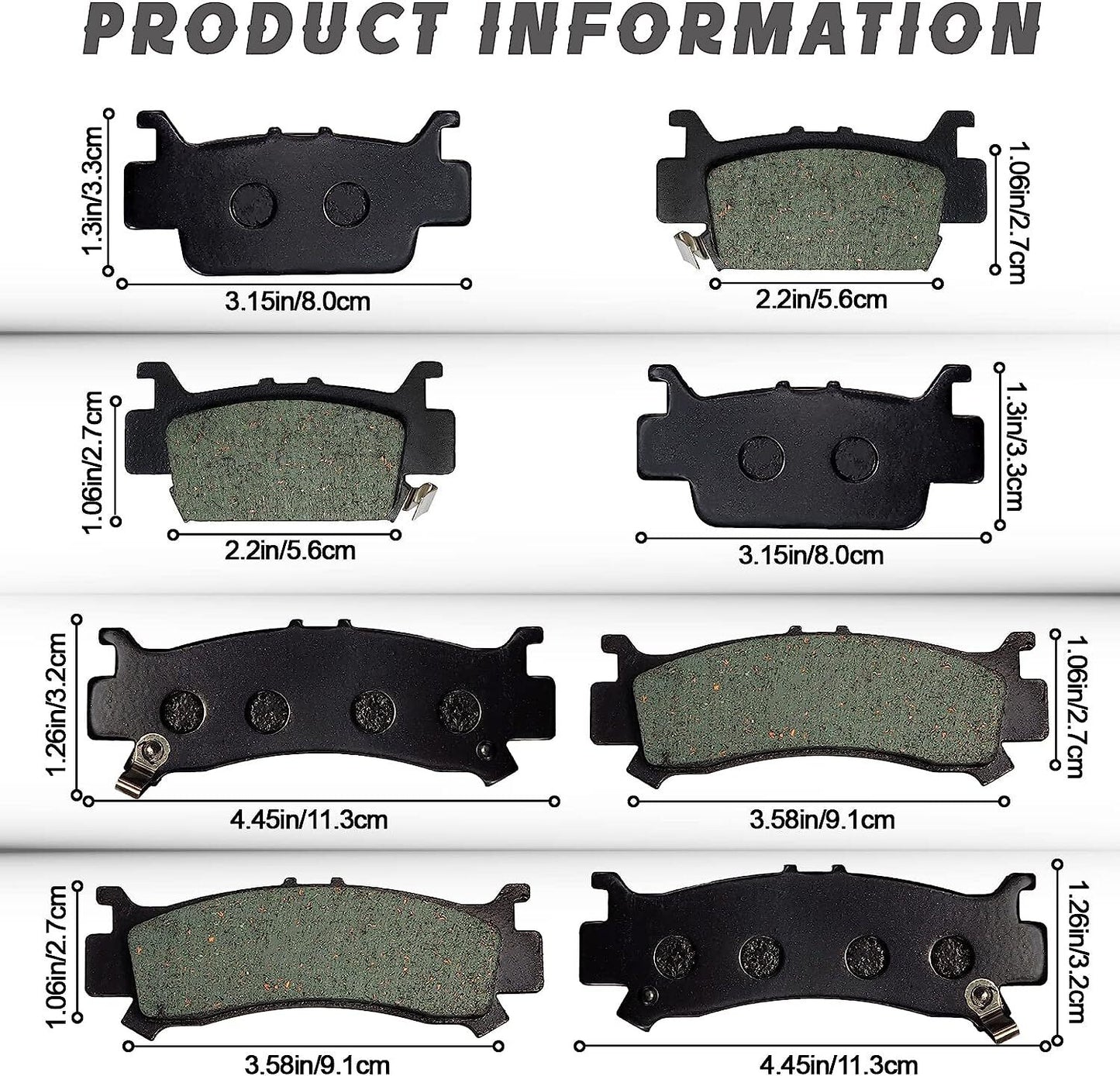 Brake Pads for Honda Pioneer 1000 1000-5/Talon 1000R 1000X SXS 06452-HL4-A01