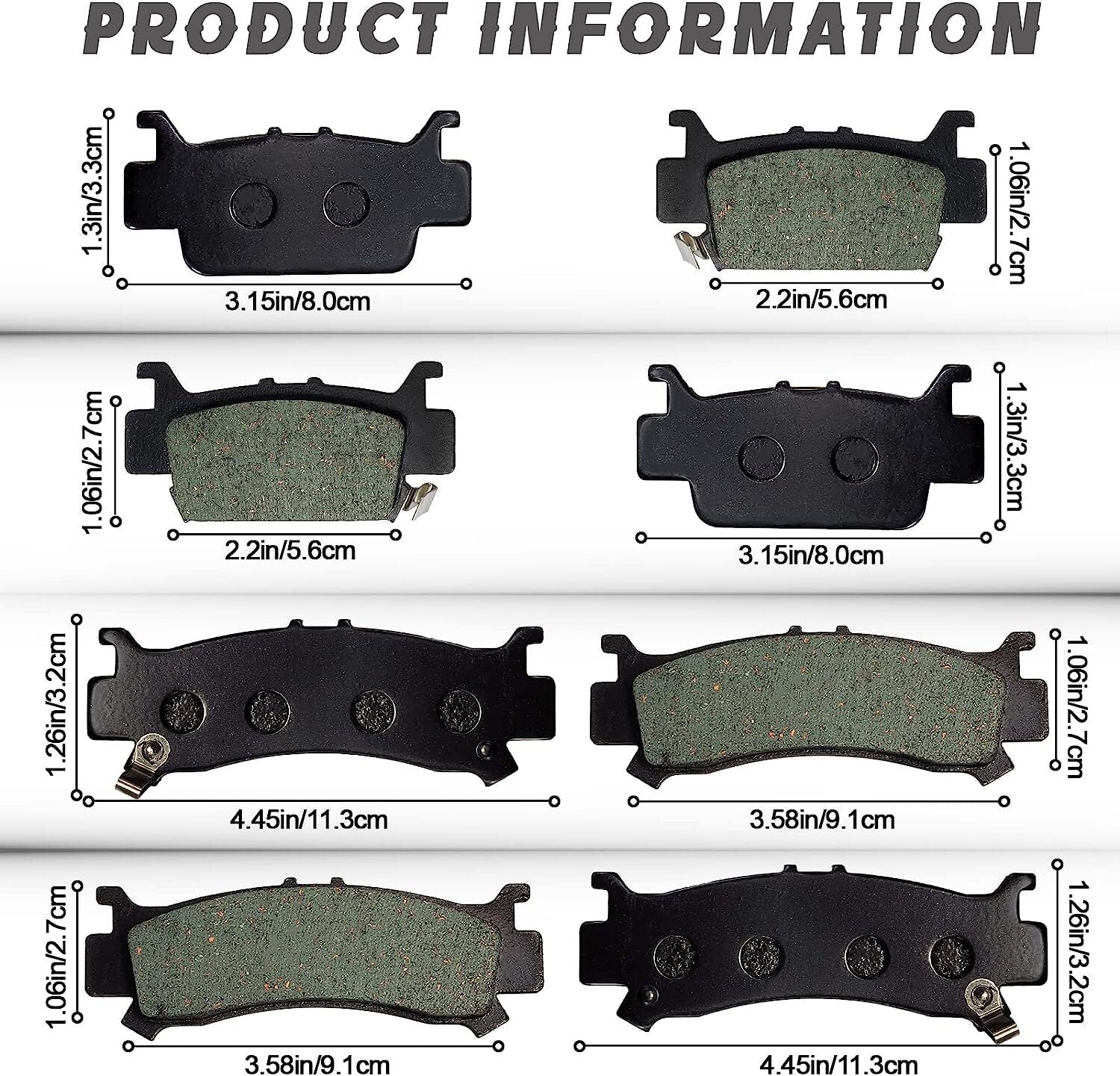 Brake Pads for Honda Pioneer 1000 1000-5/Talon 1000R 1000X SXS 06452-HL4-A01