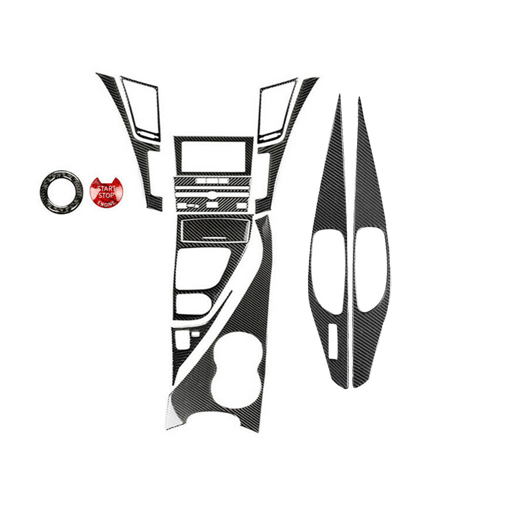 14PCS for Infiniti Q50 Q60 2014-22 Carbon Fiber Door Panel Gear Shift Cover Trim