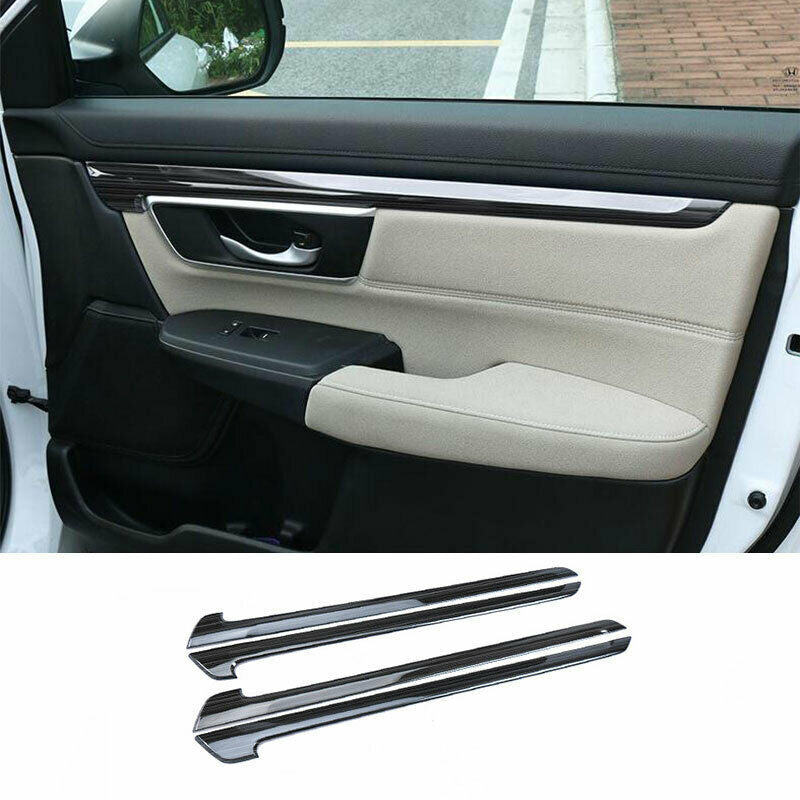 for Honda CR-V CRV 2017-2022 Black Inner Door Armrest Panel Trim Strip Steel 4X