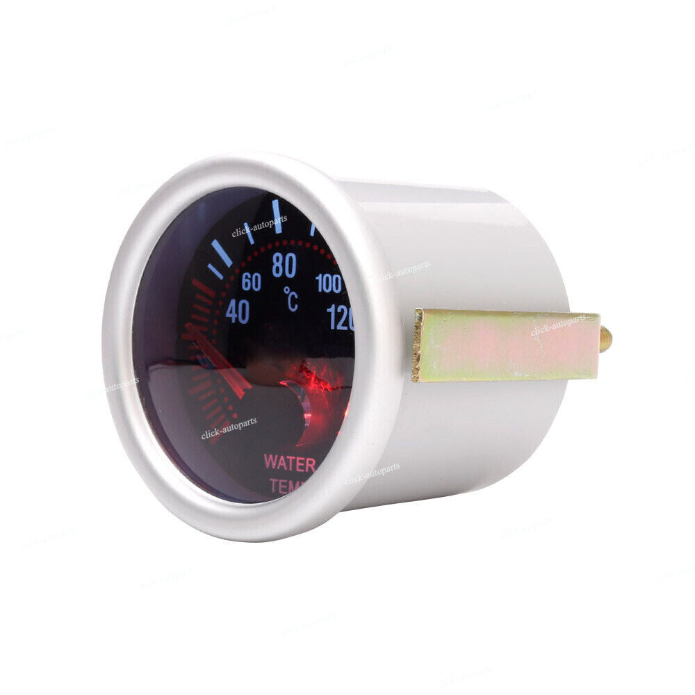 1Pcs Universal Smoke Lens LED Car 2 52mm Water Temp Temperature Gauge Meter 12V Q